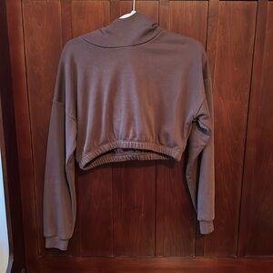 Brown Naked wardrobe crop hoodie -medium